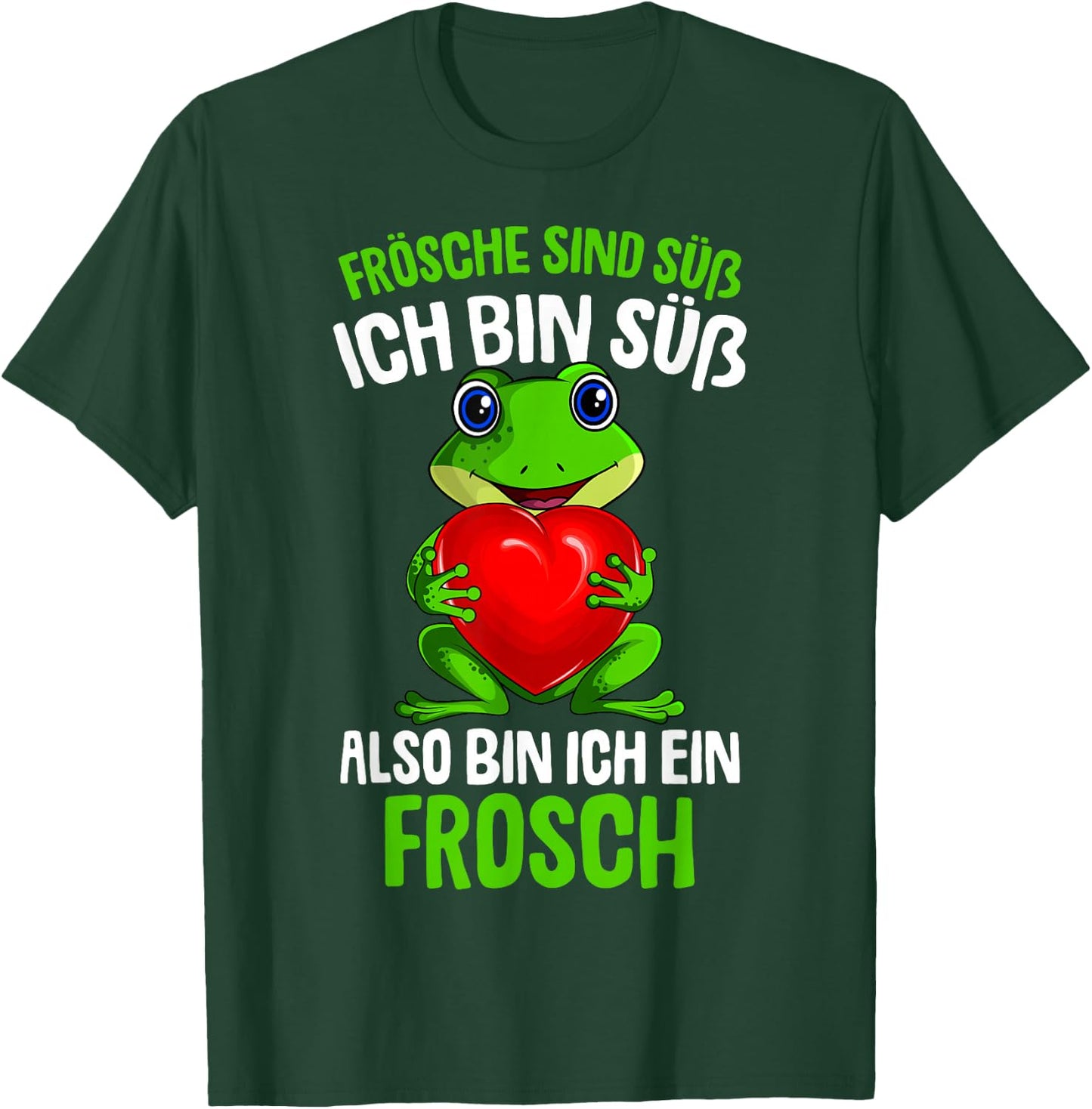 Frogs are sweet, children's women's / girls' frog , black T-Shirt - T-Shirt | Forest