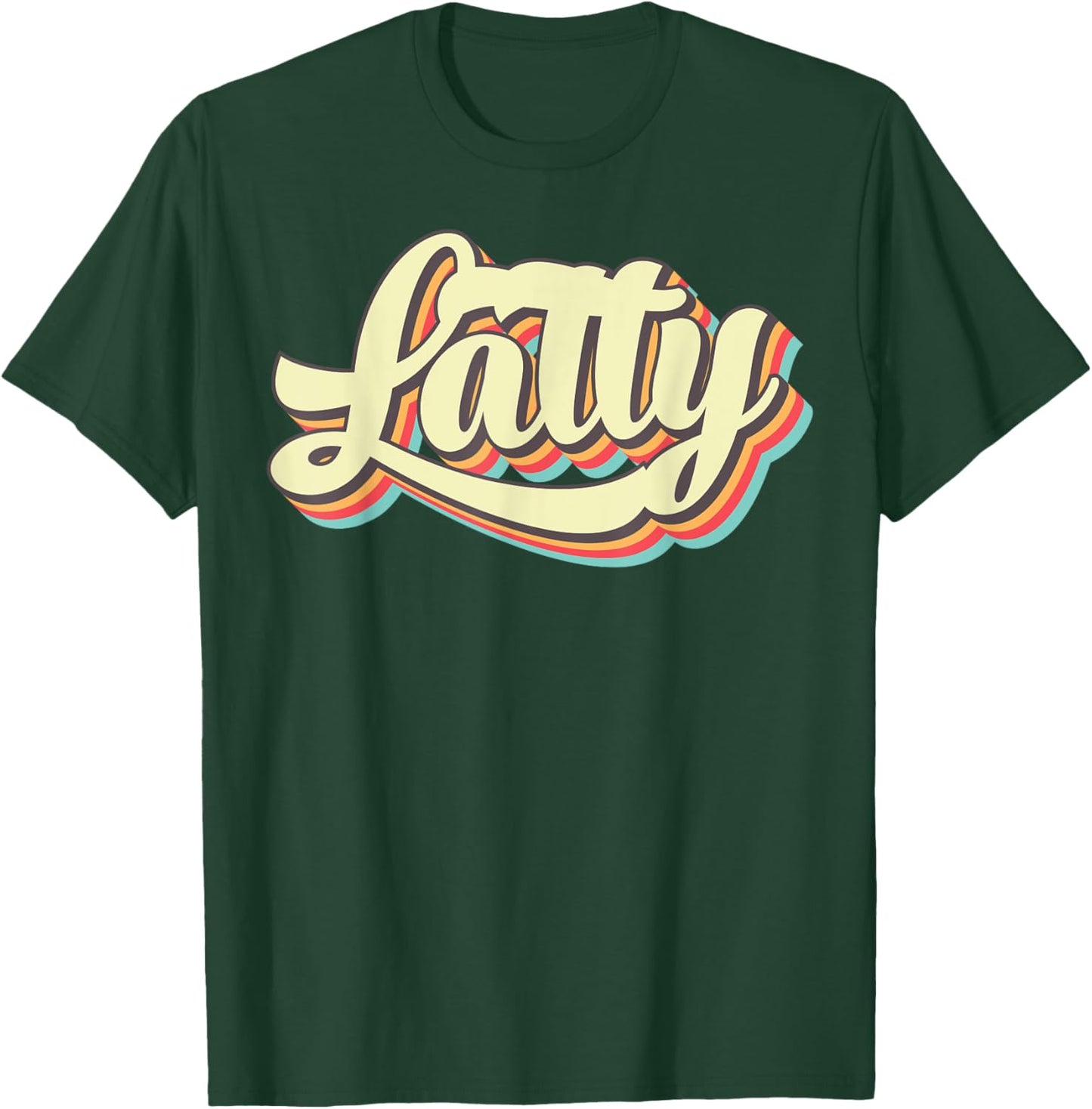 Latty Retro Art Baseball Font Vintage T-Shirt - T-Shirt | Forest