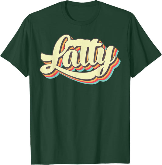 Latty Retro Art Baseball Font Vintage T-Shirt - T-Shirt | Forest