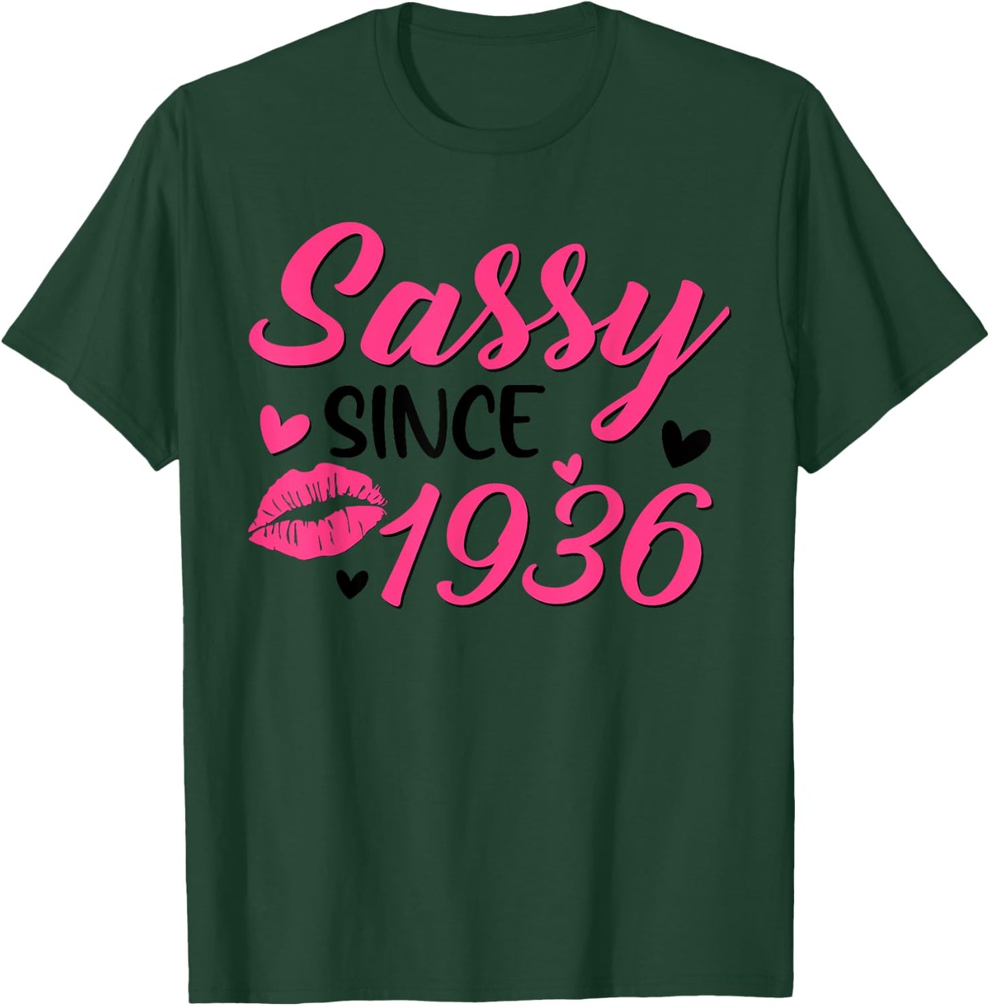 Sassy Since 1936 89th Birthday Women Party 89 Year Old T-Shirt - T-Shirt | Forest