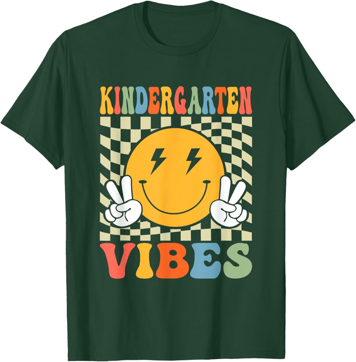 First Day Kindergarten Vibes Back To School Teacher Boy Girl T-Shirt - T-Shirt | Forest
