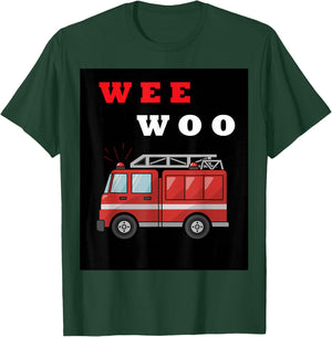 Wee Woo fire truck Funny Gift T-Shirt - T-Shirt | Forest