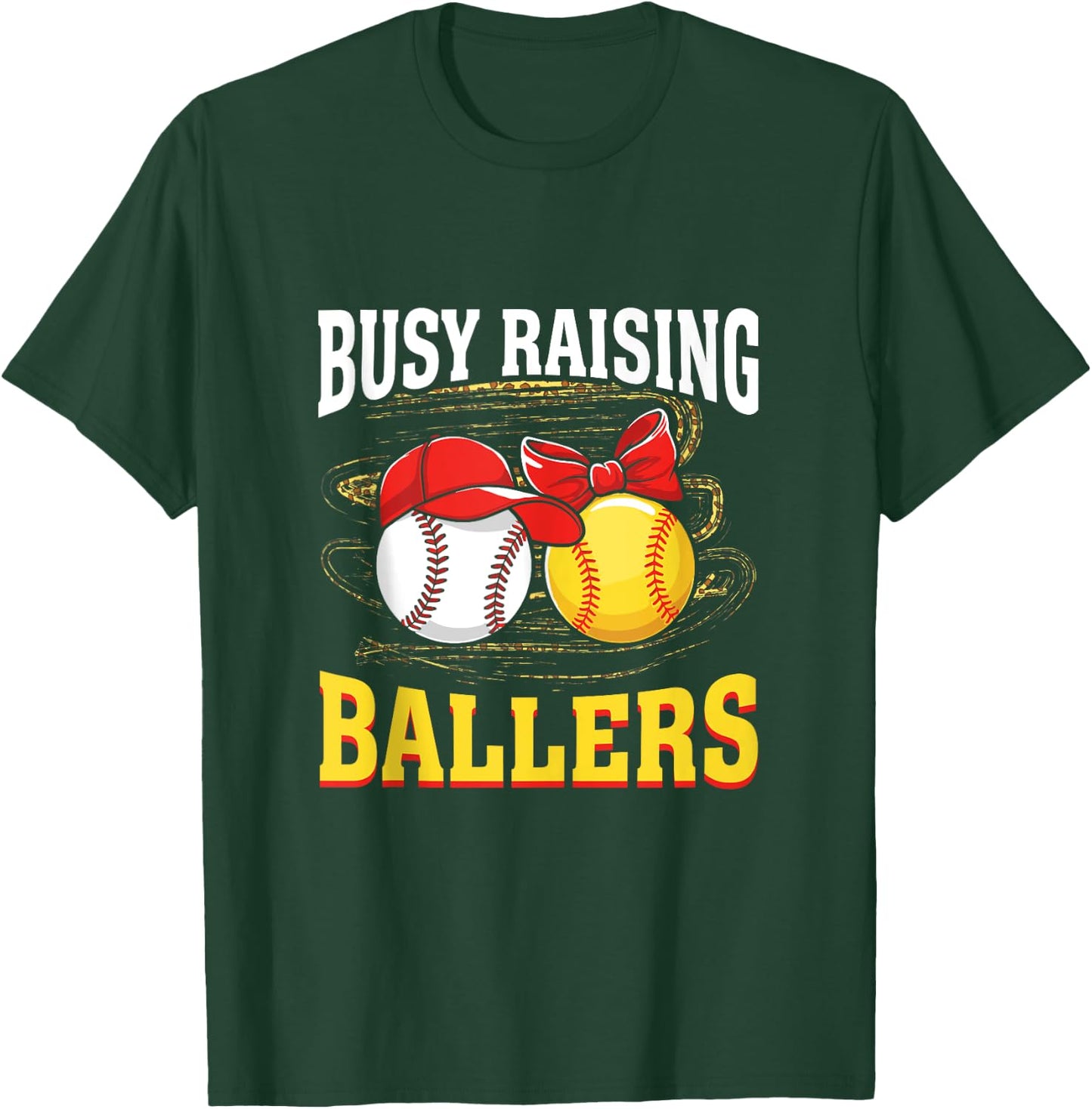 Busy Raising Ballers baseball softball mom leopard women T-Shirt - T-Shirt | Forest