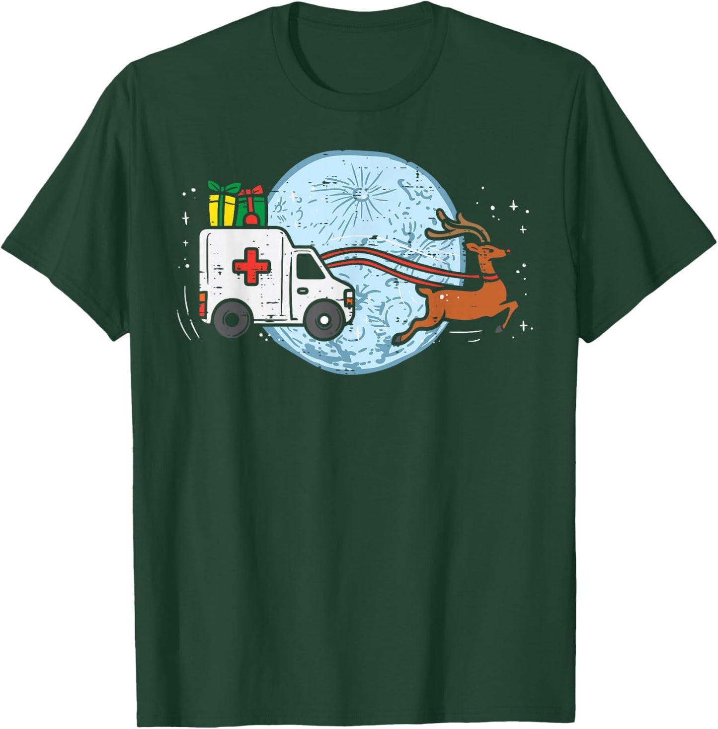 Ambulance Reindeer Nurse Christmas Winter Scrub Xmas Medical T-Shirt - T-Shirt | Forest