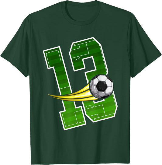 Soccer 13nd Birthday - I'm 13 - Children's Birthday T-Shirt - T-Shirt | Forest