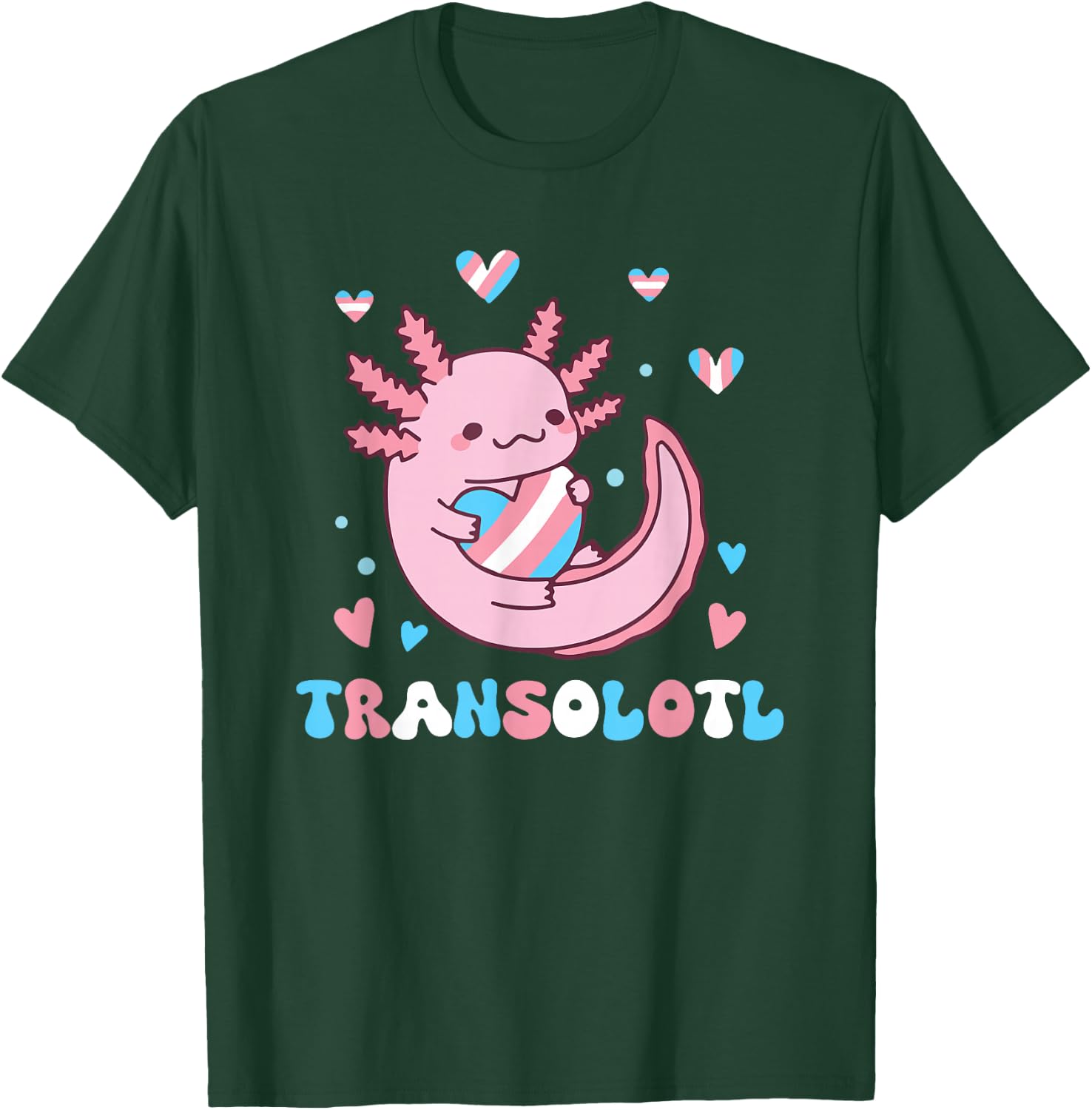 Transgender Kawaii Axolotl LGBTQ Trans Pride Month Equality T-Shirt - T-Shirt | Forest