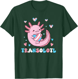 Transgender Kawaii Axolotl LGBTQ Trans Pride Month Equality T-Shirt - T-Shirt | Forest