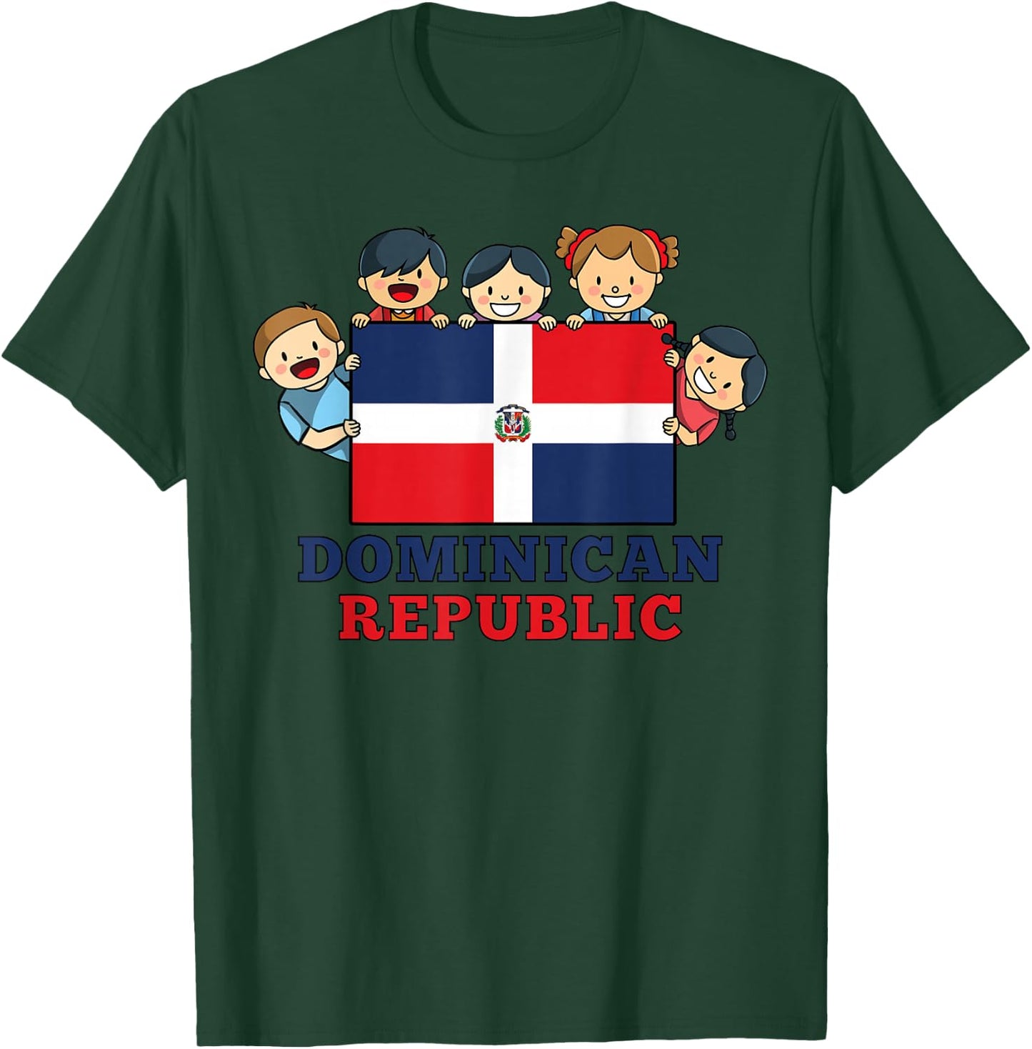 Kids Dominican Republic Flag Hispanic Heritage Dominican T-Shirt - T-Shirt | Forest