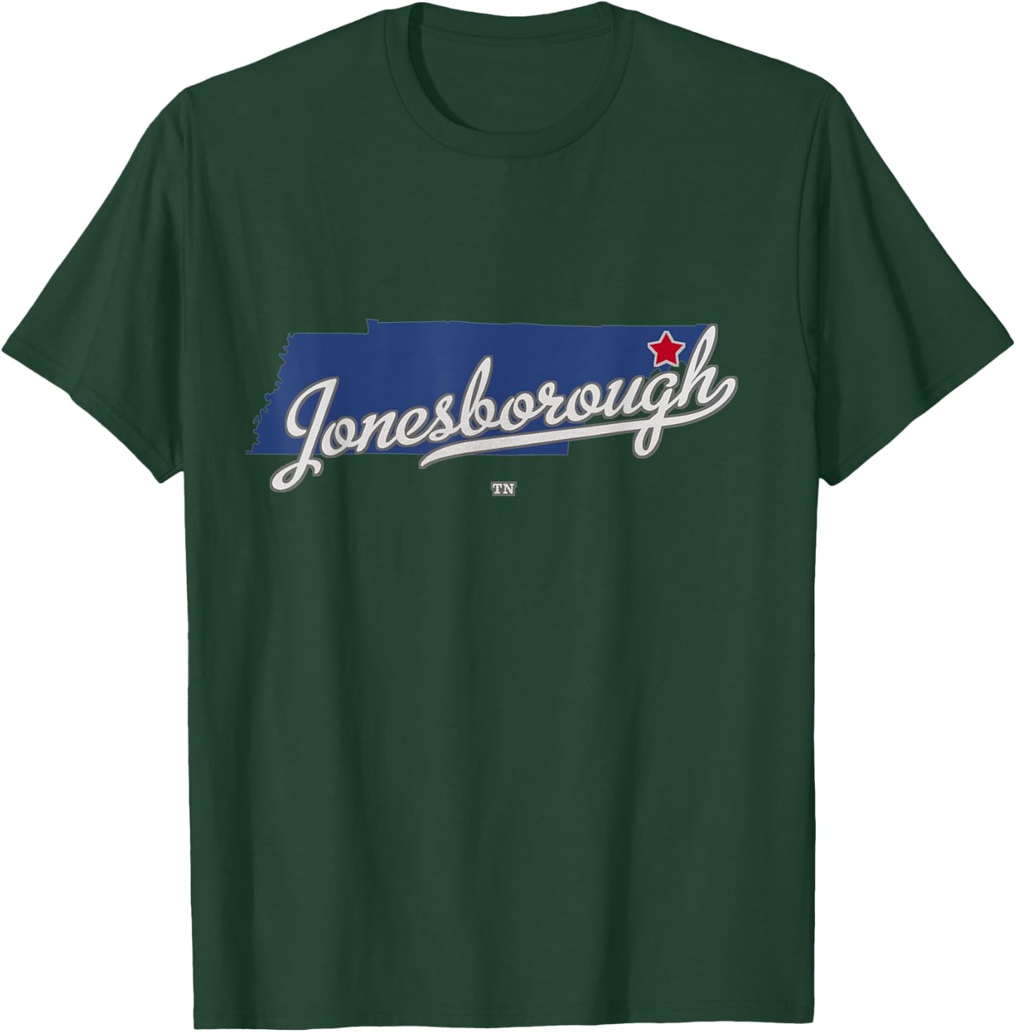 Jonesborough Tennessee TN Map T-Shirt - T-Shirt | Forest
