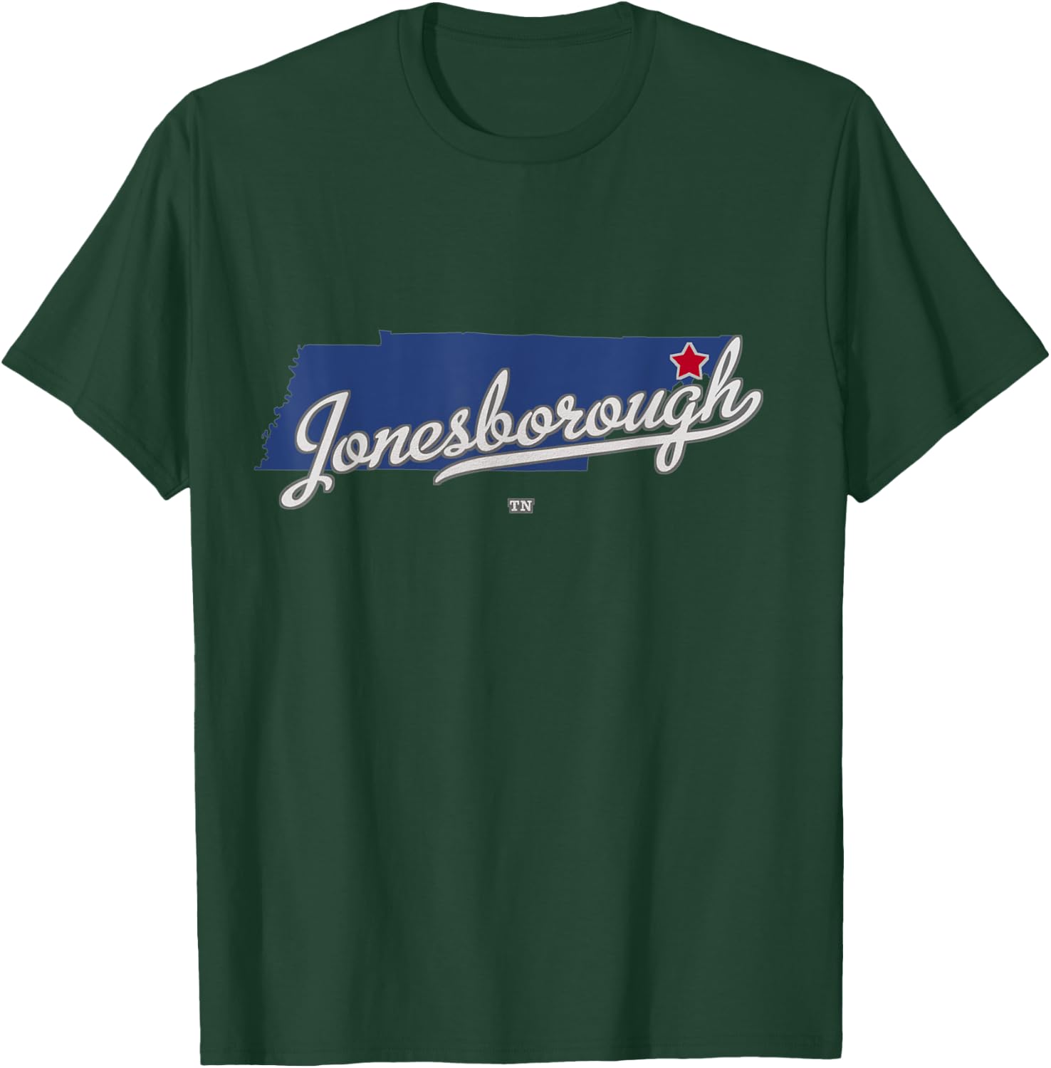Jonesborough Tennessee TN Map T-Shirt - T-Shirt | Forest