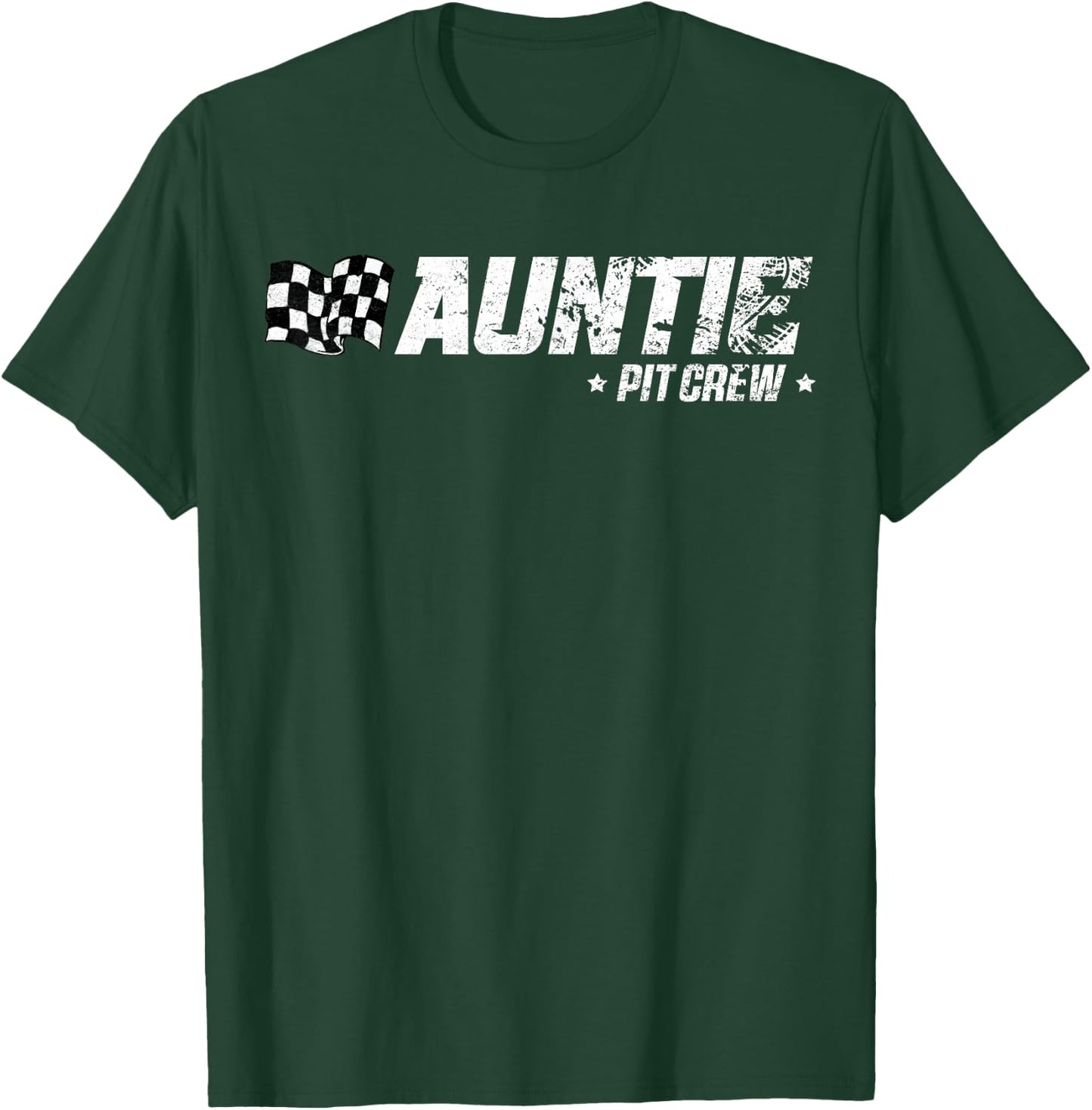 Auntie Pit Crew Race Car Birthday Family Racing T-Shirt - T-Shirt | Forest