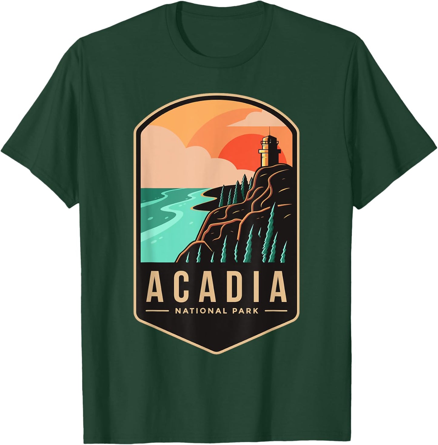 1916 Maine Bar Harbor Acadia National Park T-Shirt - T-Shirt | Forest