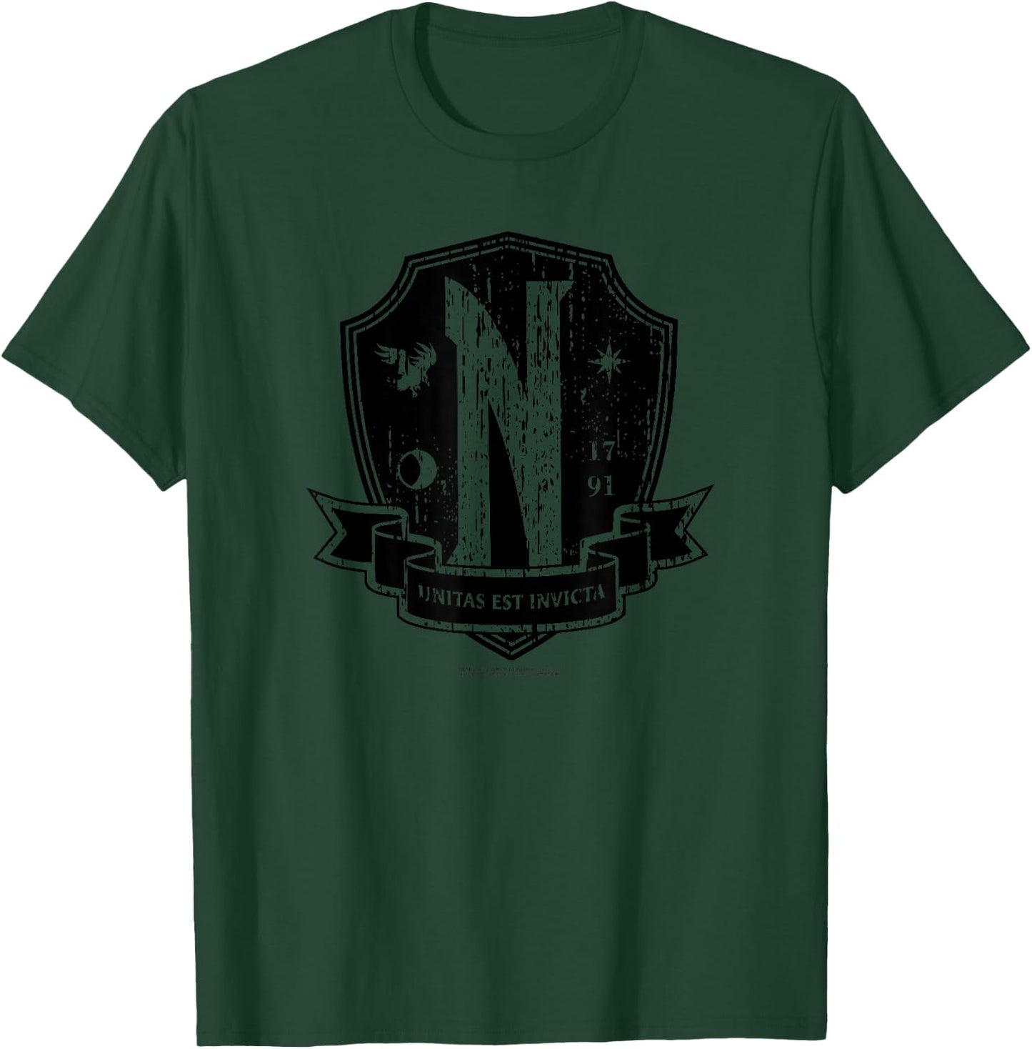Wednesday Nevermore Academy Emblem , gray T-Shirt - T-Shirt | Forest