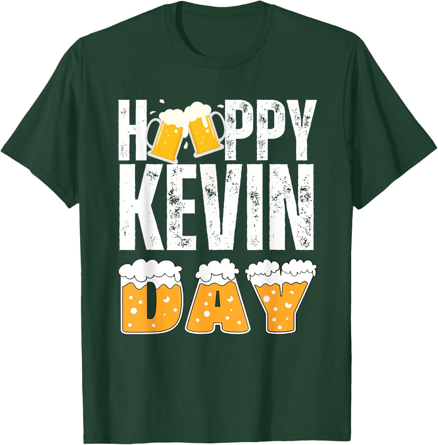 Vintage KEVIN Gifts Name Matching Birthday Party Beer Lover T-Shirt - T-Shirt | Forest