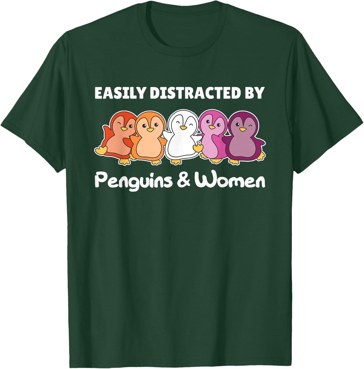 Lesbian Flag Pride Month Lgbtq Lesbian Penguin T-Shirt - T-Shirt | Forest