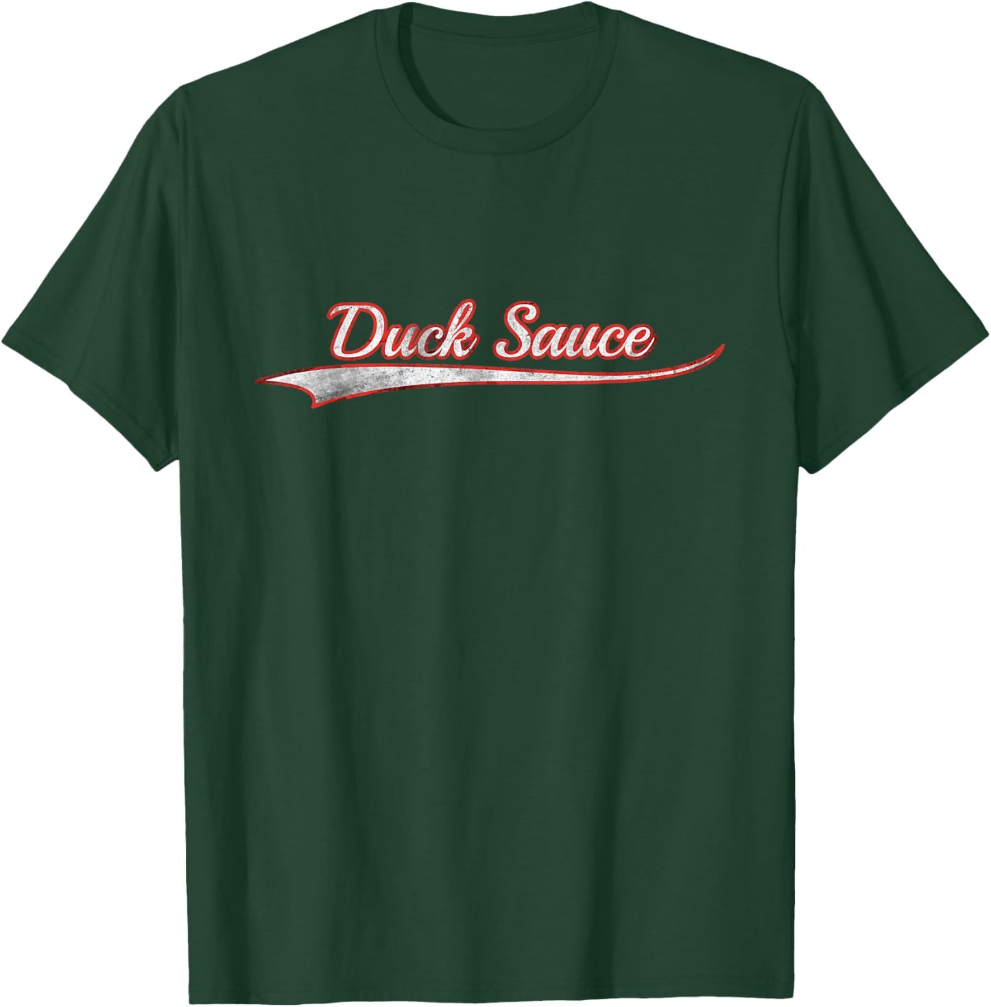 Duck Sauce Vintage Varsity Distressed Throwback Style T-Shirt - T-Shirt | Forest