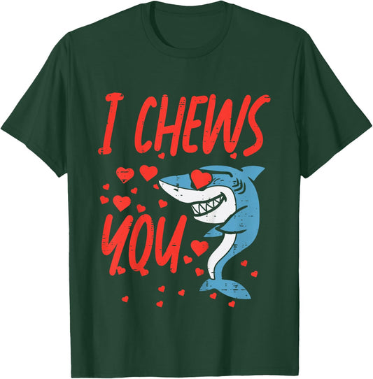 Kids I Chews You Shark Kids Valentines Day Toddler Baby Boys T-Shirt - T-Shirt | Forest