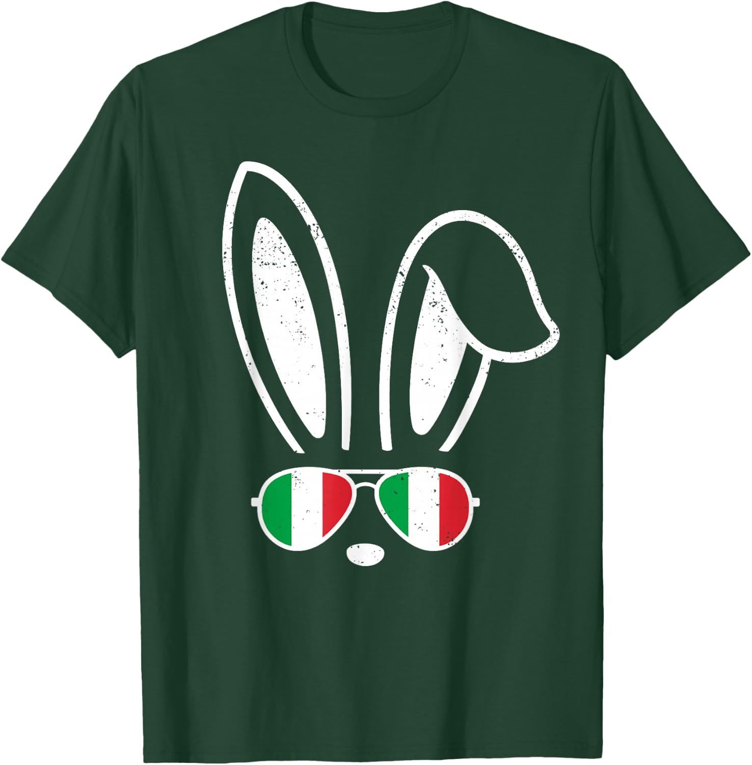 Bunny Ears Sunglasses Funny Easter 2025 Italy Flag Italian T-Shirt - T-Shirt | Forest