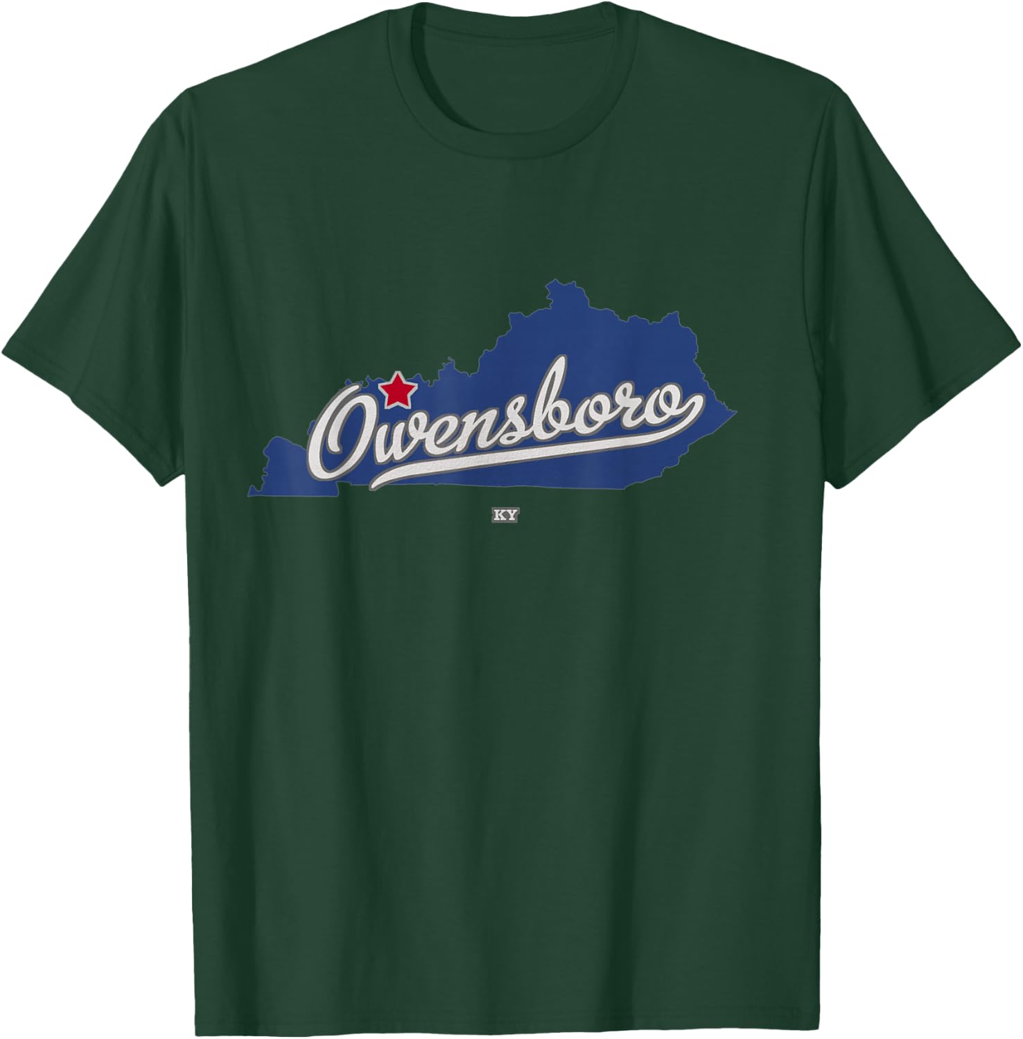 Owensboro Kentucky KY Map T-Shirt - T-Shirt | Forest