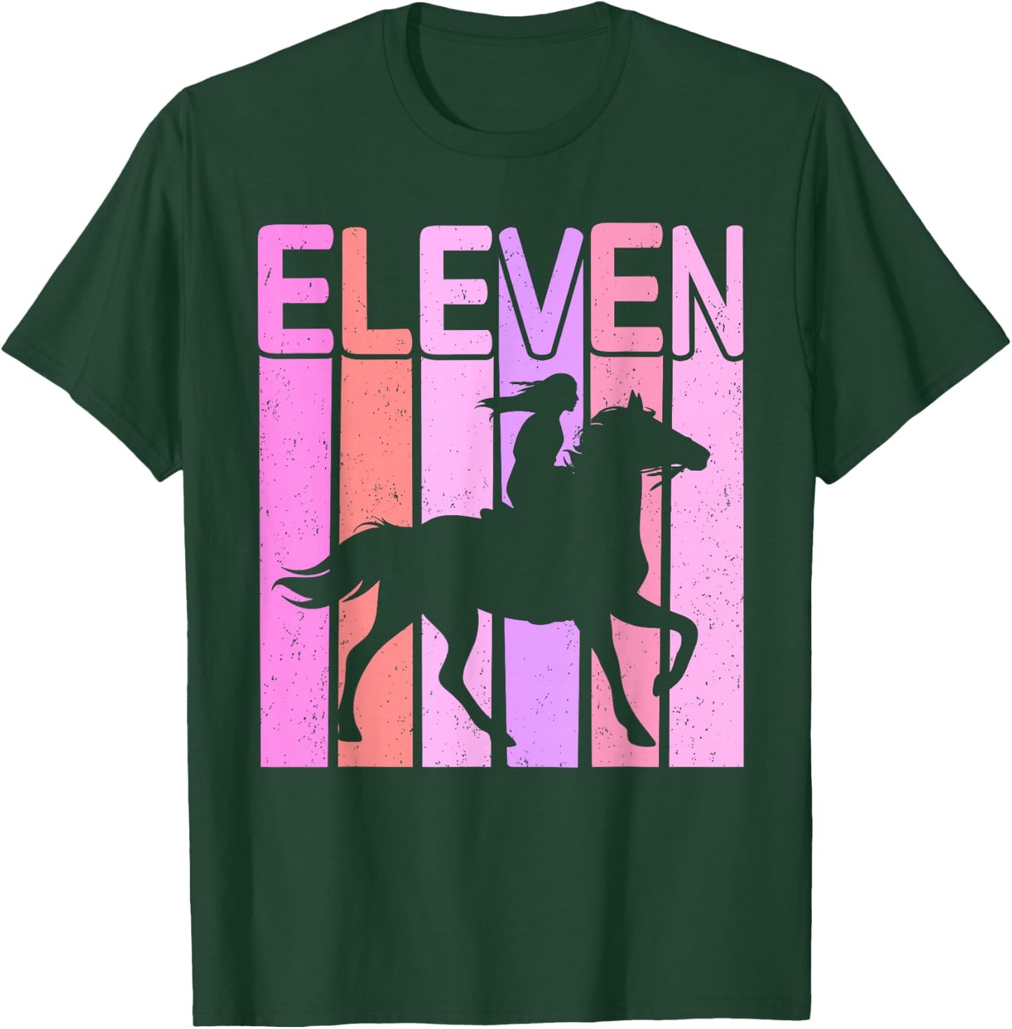 Horse Girl 11th Birthday Horseback Riding 11 Year Old T-Shirt - T-Shirt | Forest