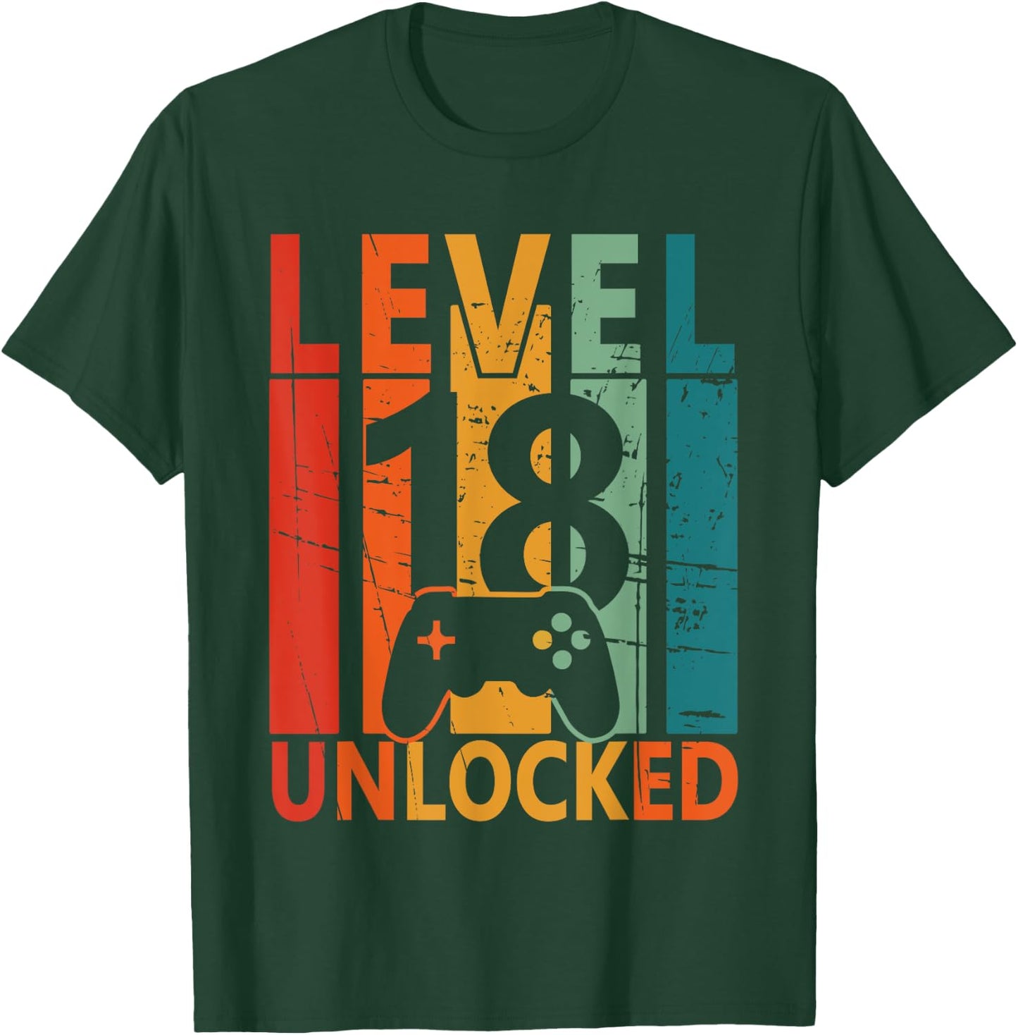 Level 18 Unlocked Gamer Birthday Gaming Birthday Boys Gifts T-Shirt - T-Shirt | Forest