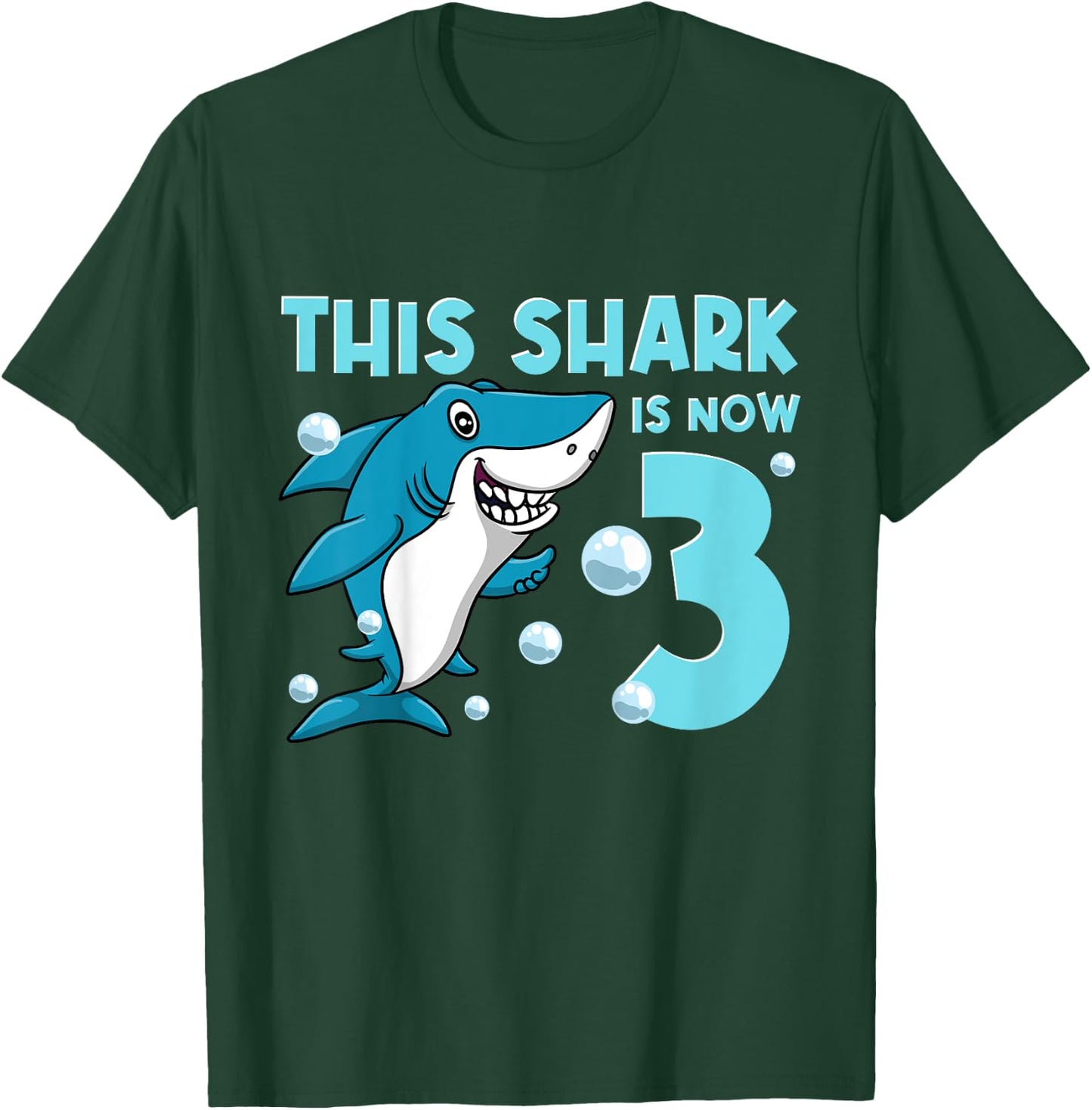 3rd Birthday This Shark Is Now 3 Year Old Boy Girl T-Shirt - T-Shirt | Forest