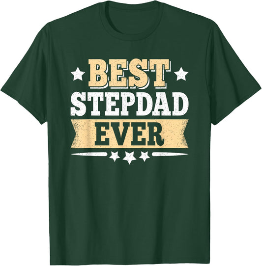 Best Stepdad Ever Funny Vintage Step Dad Fathers Day Men T-Shirt - T-Shirt | Forest