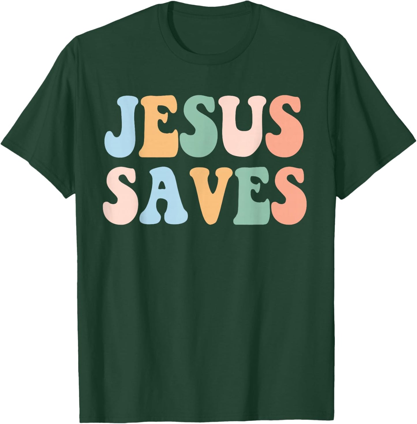 Jesus Saves Christian Retro Vintage T-Shirt - T-Shirt | Forest