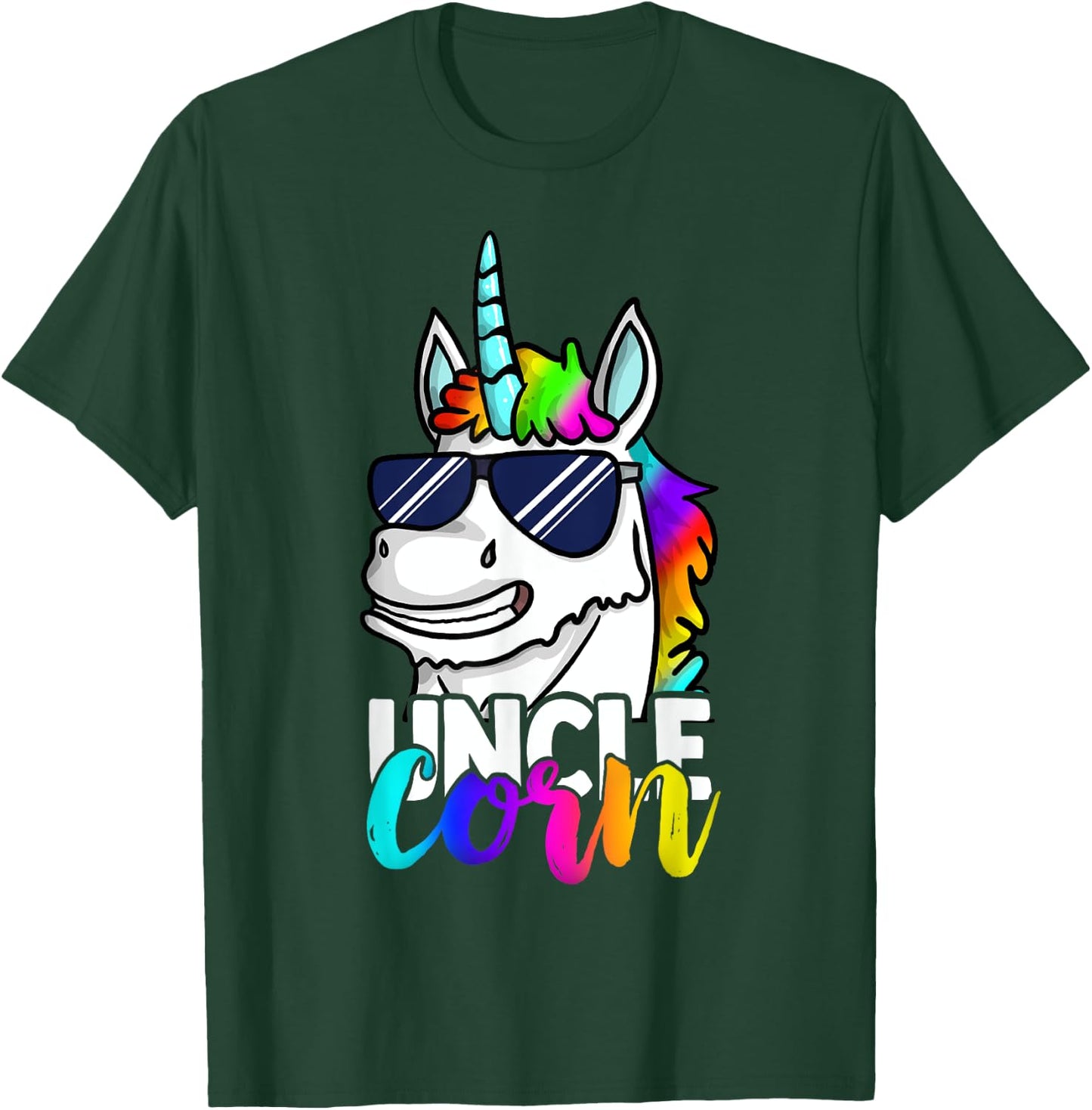 Funny Unclecorn Unicorn Uncle Cool Christmas Gift T-Shirt - T-Shirt | Forest
