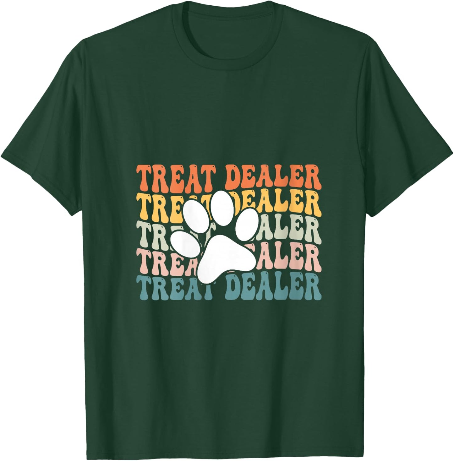 Women's Treat Dealer , funny dog treat for dog mom and dog dad V-Neck T-Shirt - T-Shirt | Forest