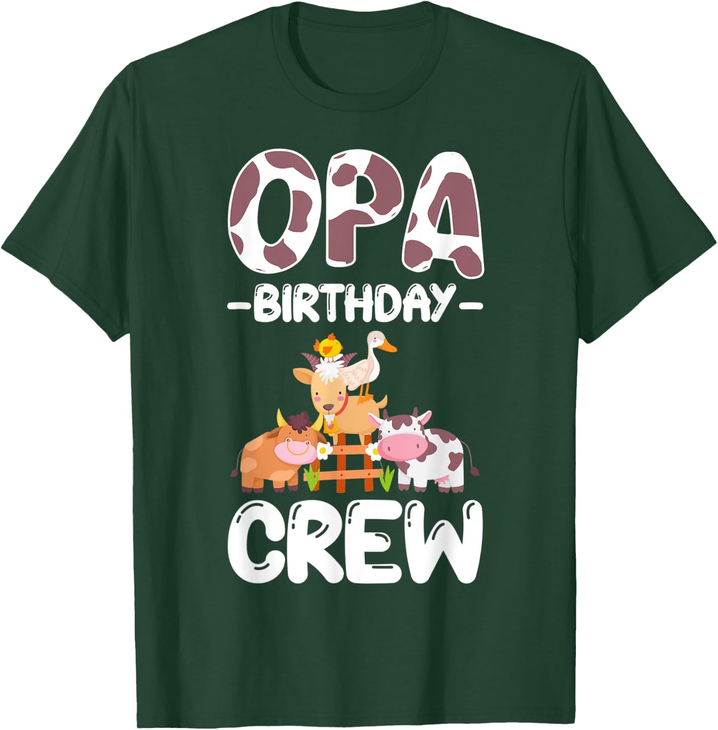 Opa Birthday Crew Farm Animal Family Bday Party T-Shirt - T-Shirt | Forest