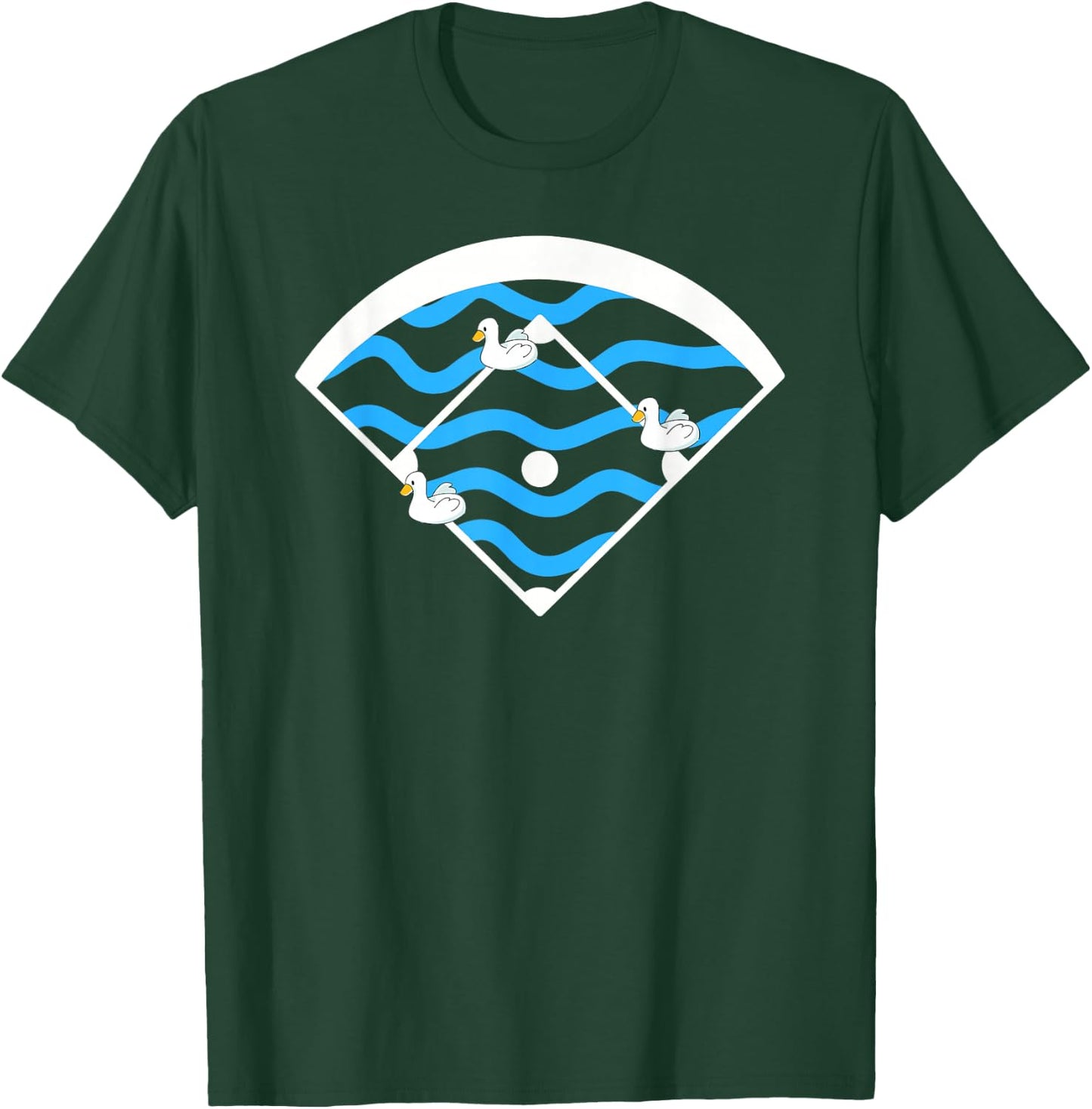 Funny Baseball Ducks On The Pond Base Ball T-Shirt - T-Shirt | Forest