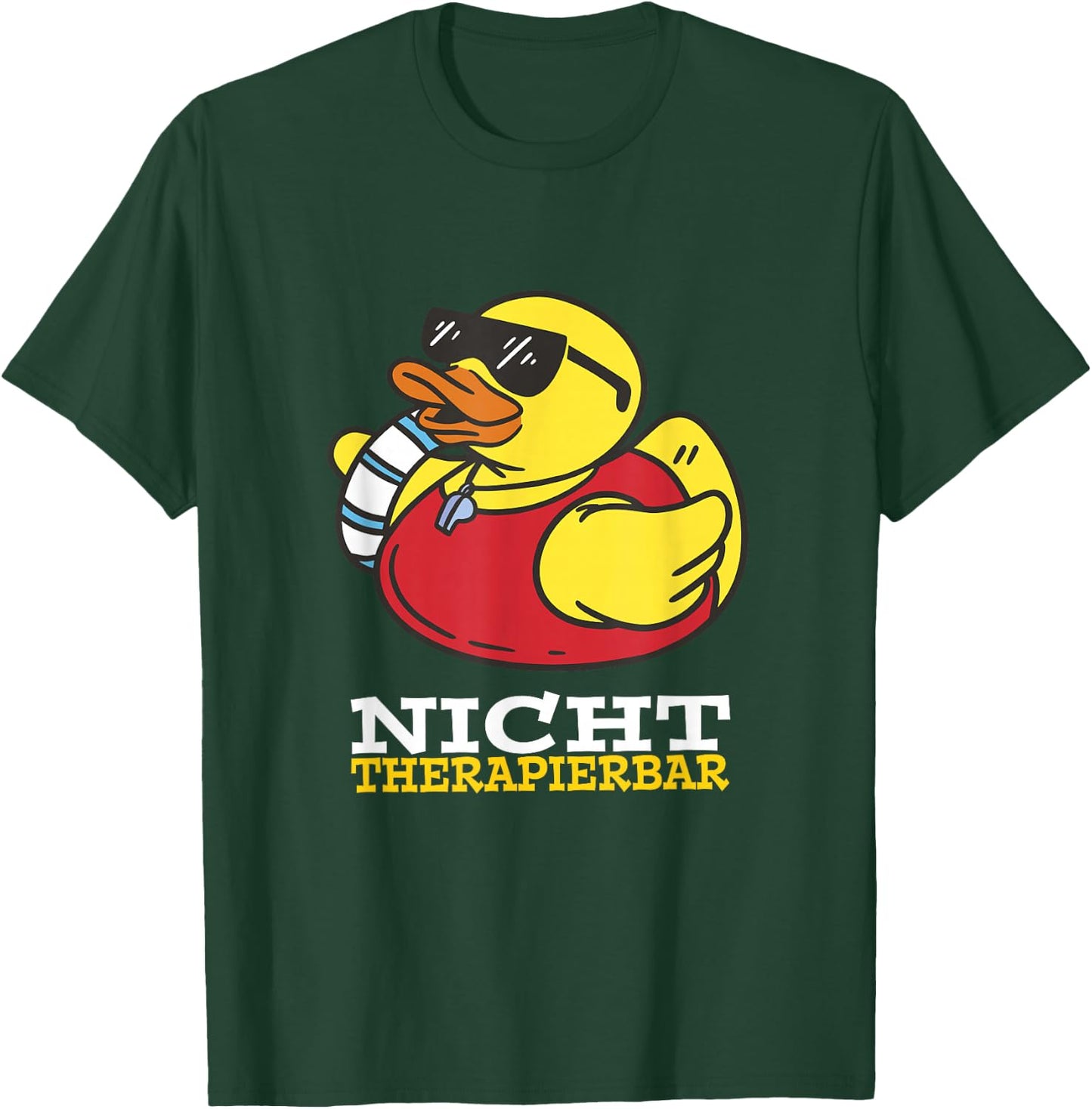 Bath Duck Lifeguard , black, s T-Shirt - T-Shirt | Forest