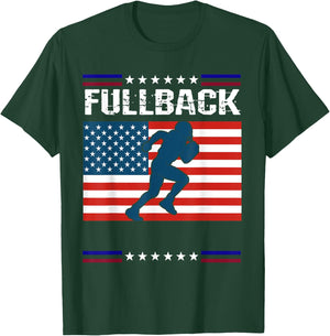 Fullback Football American Flag Patriot T-Shirt - T-Shirt | Forest