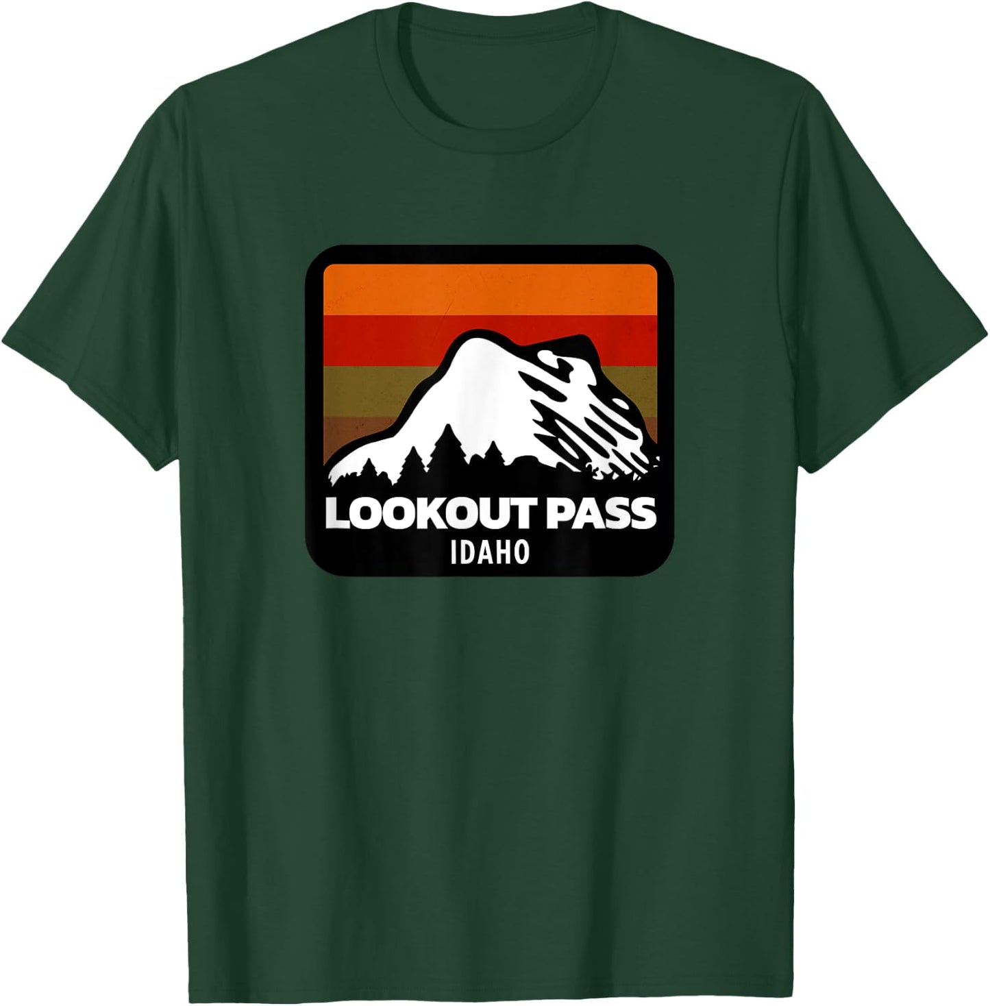Lookout Pass Idaho Skiing Snowboarding Family Ski T-Shirt - T-Shirt | Forest