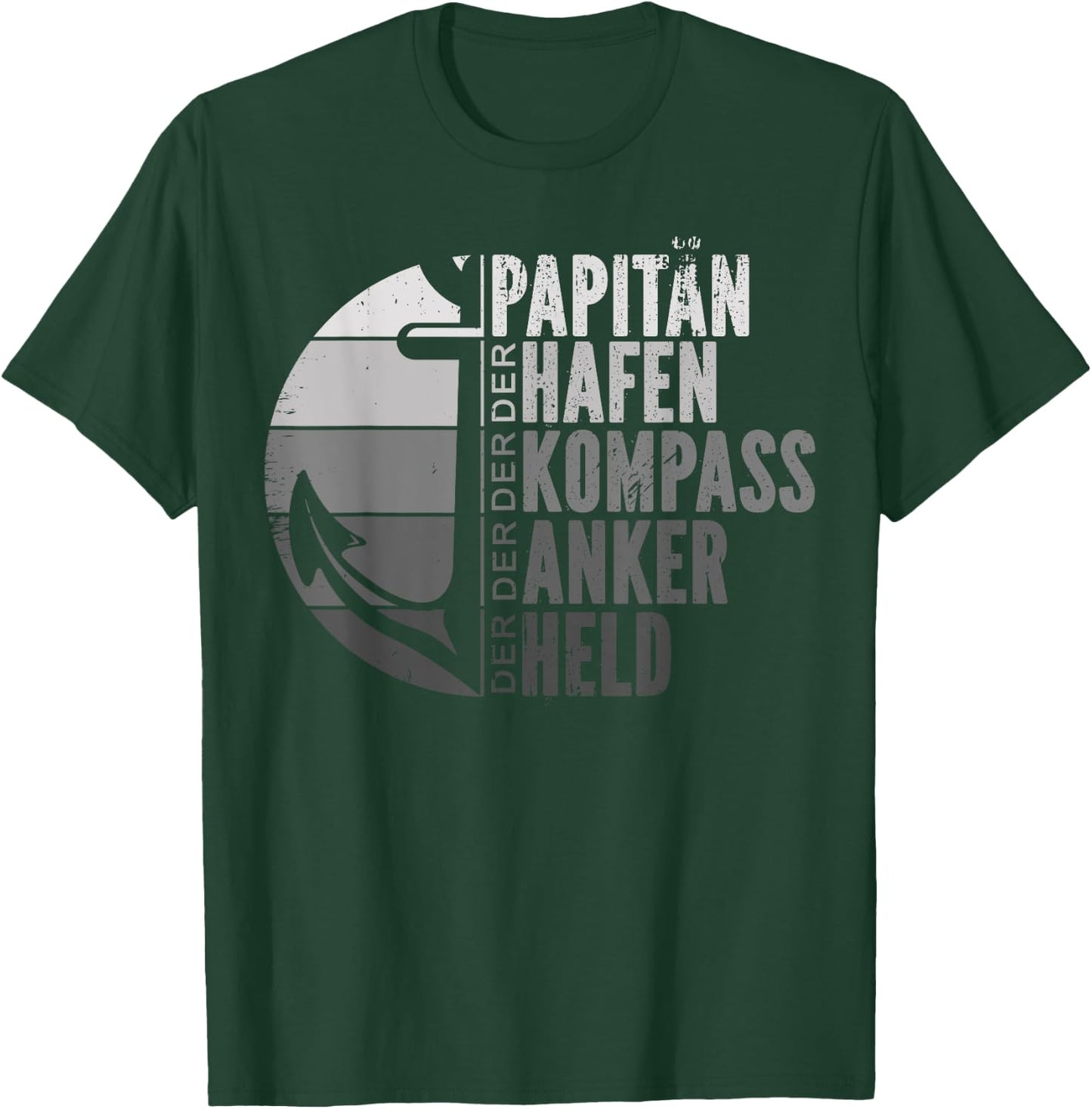 Herren Papitän Papa Kapitän Vatertag Captain Anker Segler Schiffer T-Shirt - T-Shirt | Forest