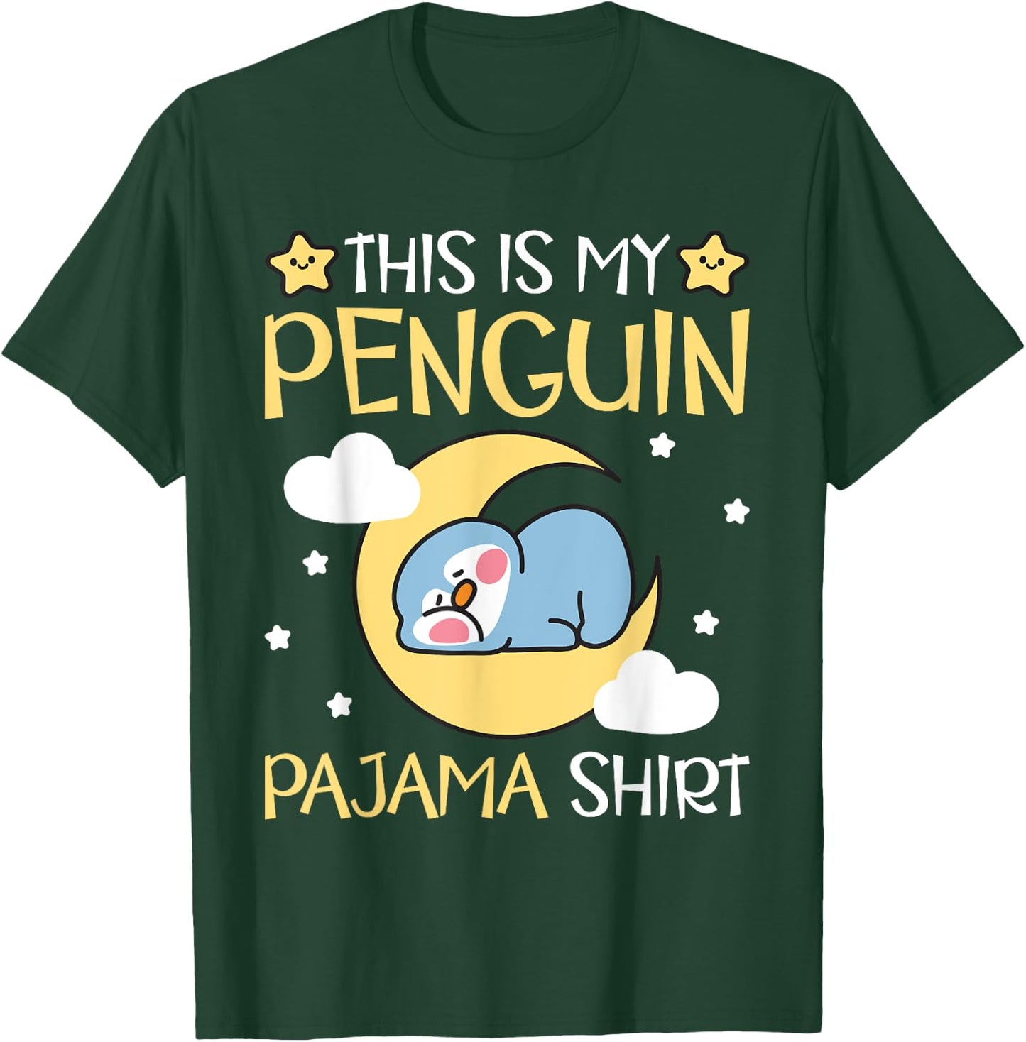 Cute PJ Teen Boys Girls PJs Funny This Is My Penguin Pajama T-Shirt - T-Shirt | Forest