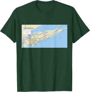 Long Island Rail Road Map - NYC - USA T-Shirt - T-Shirt | Forest