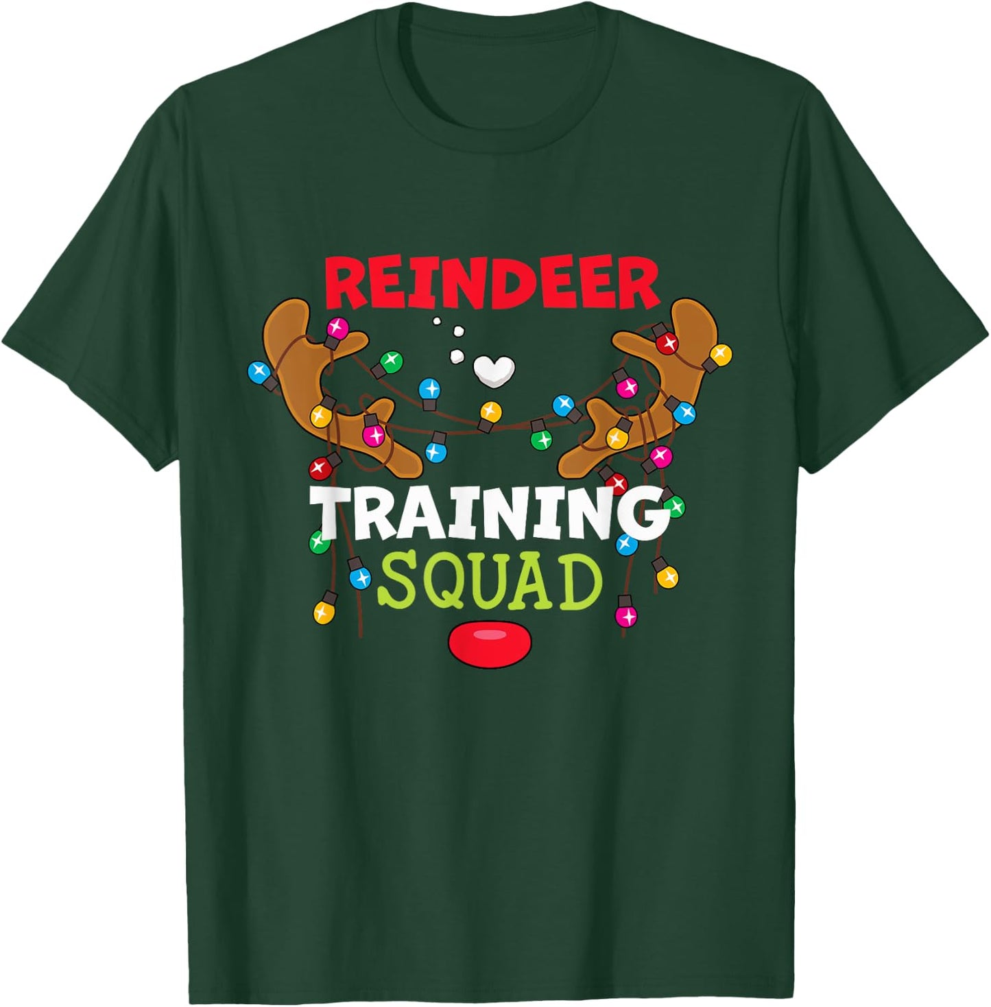 Christmas Running Reindeer Training Squad Funny Runner Team T-Shirt - T-Shirt | Forest