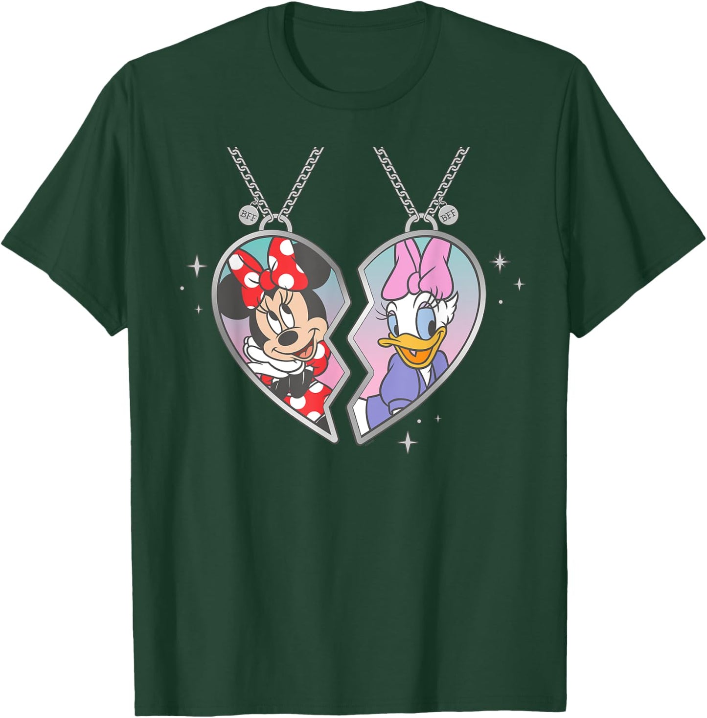 Disney Minnie and Daisy Best Friends Matching Heart Necklace T-Shirt - T-Shirt | Forest