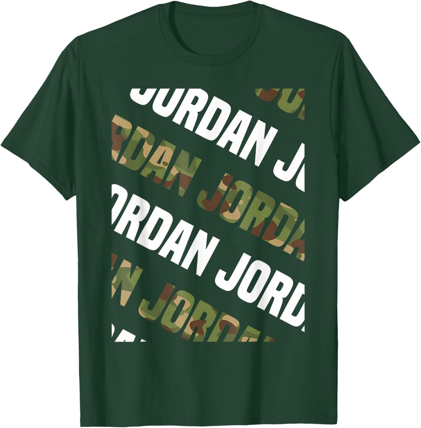 Diagonal Jordan Pattern Design Gift Green Camouflage T-Shirt - T-Shirt | Forest