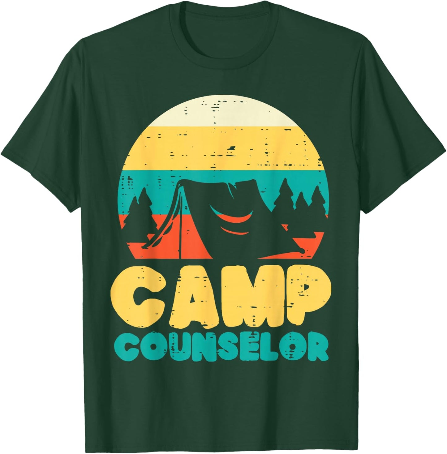 Camp Counselor Camping Director Camper Men Women Dad Mom T-Shirt - T-Shirt | Forest