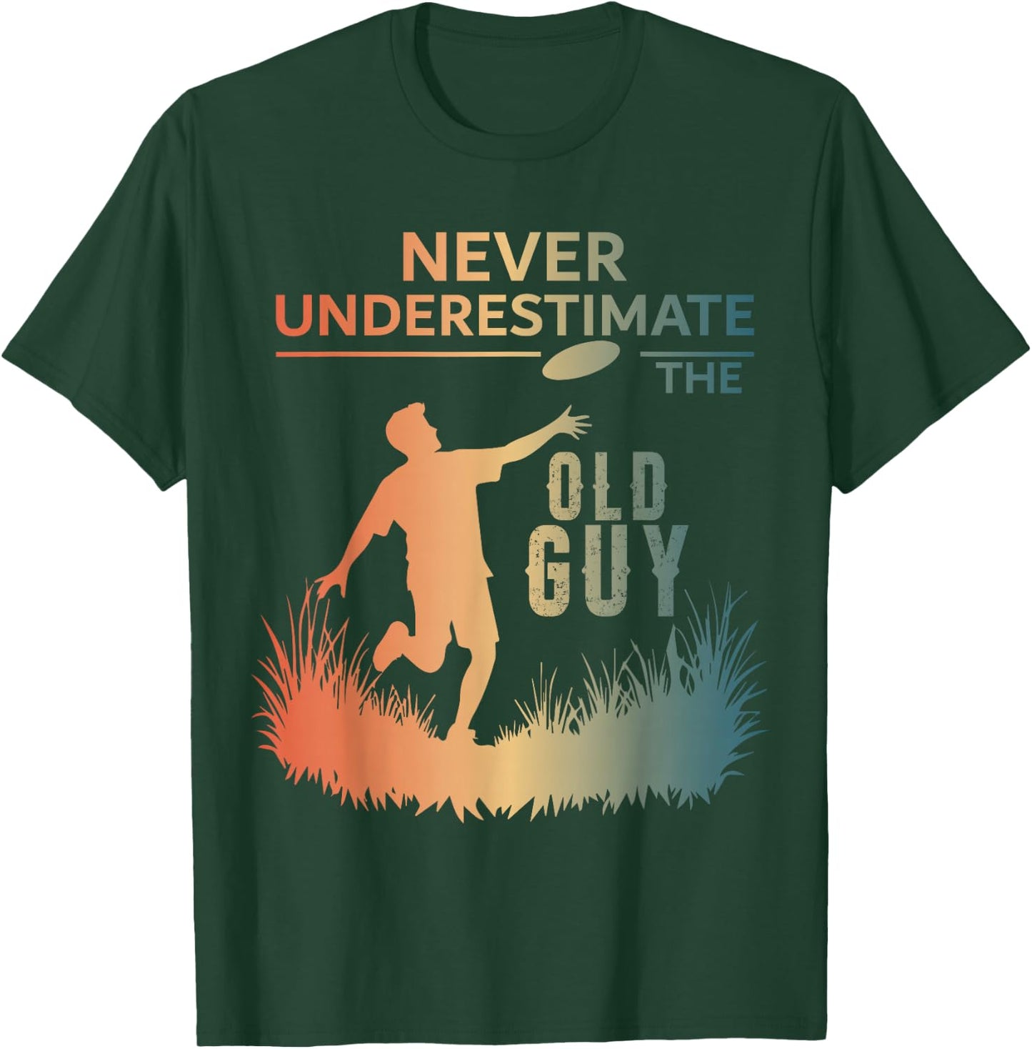 Disc Golf Art Grandpa Disc Golfer Disc Golf Player T-Shirt - T-Shirt | Forest
