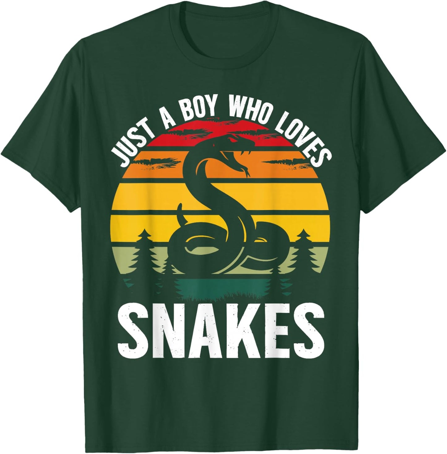 Just a Boy Who Loves Snakes Vintage Snake Lover Boys Kids T-Shirt - T-Shirt | Forest