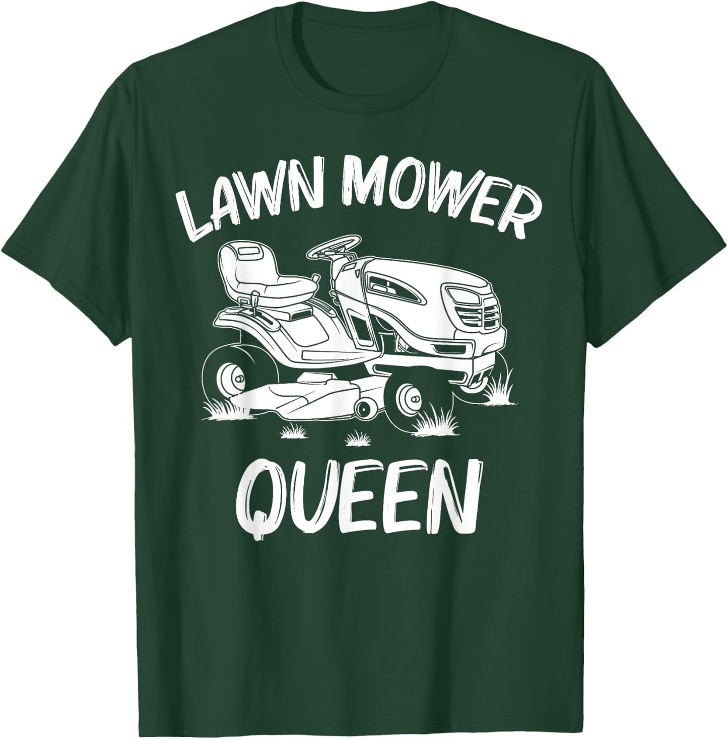Funny Lawn Mowing Gift Women Mom Lawn Mower Farm Gardening T-Shirt - T-Shirt | Forest