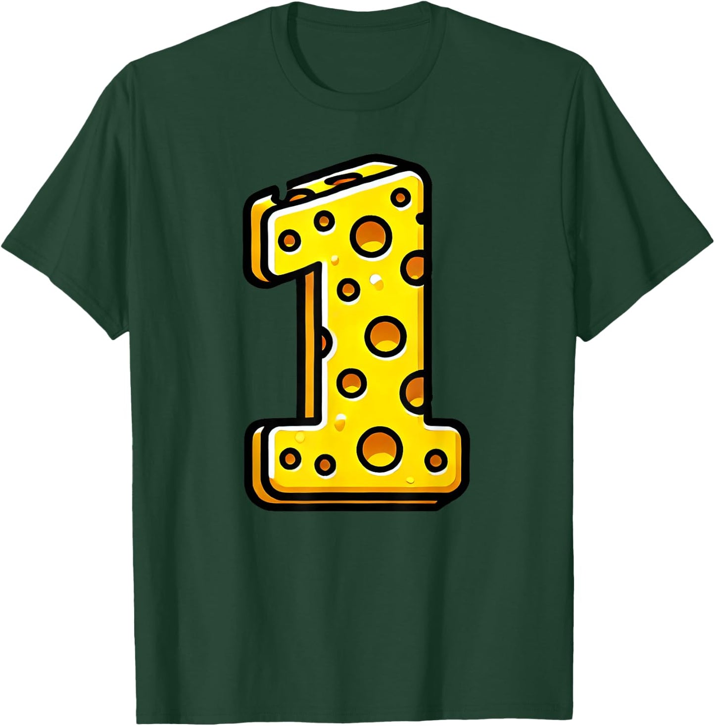 Happy 1st Birthday Cheese Number Boys Girls Kids T-Shirt - T-Shirt | Forest