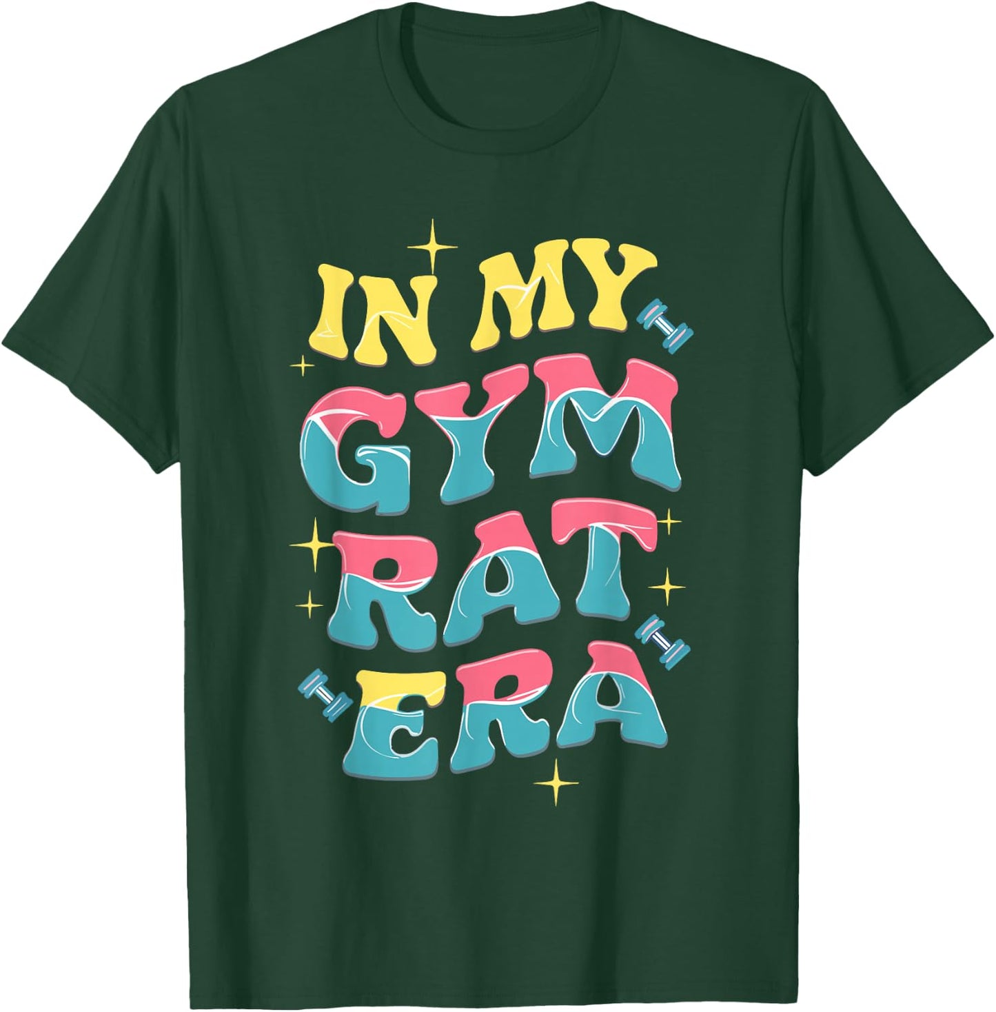 In My Gym Rat Era Groovy Fitness Bodybuilding Workout T-Shirt - T-Shirt | Forest
