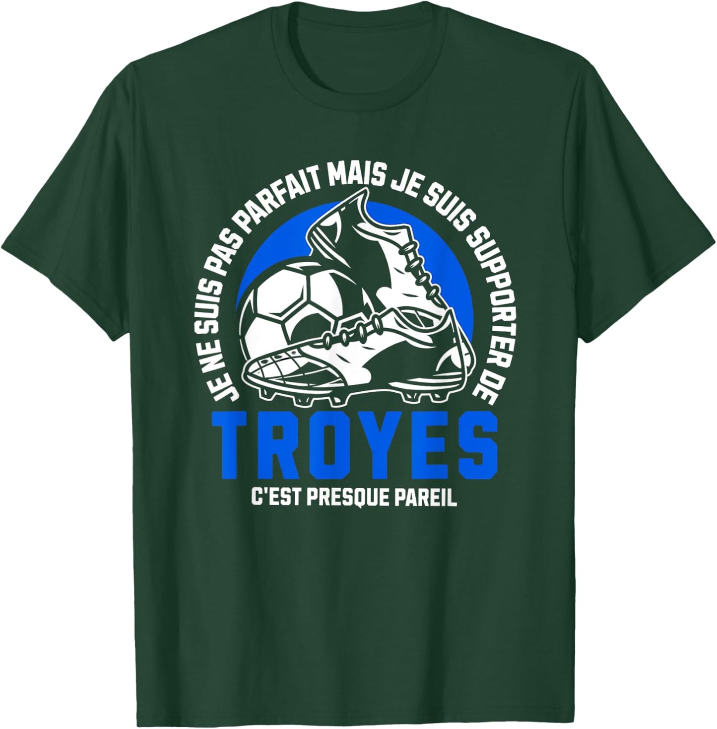 TROYES FOOT SUPPORTER - FOOTBALL - TROYES HUMOUR , Black, S T-Shirt - T-Shirt | Forest