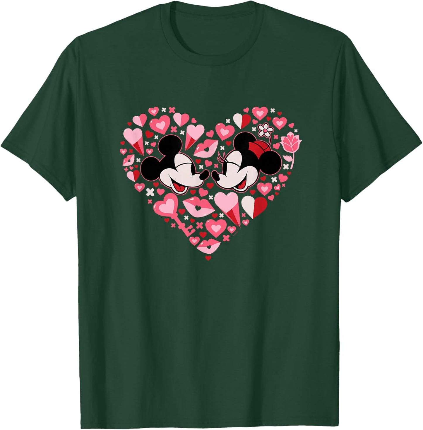 Disney Mickey & Minnie Mouse Couples Valentine’s Day Heart T-Shirt - T-Shirt | Forest