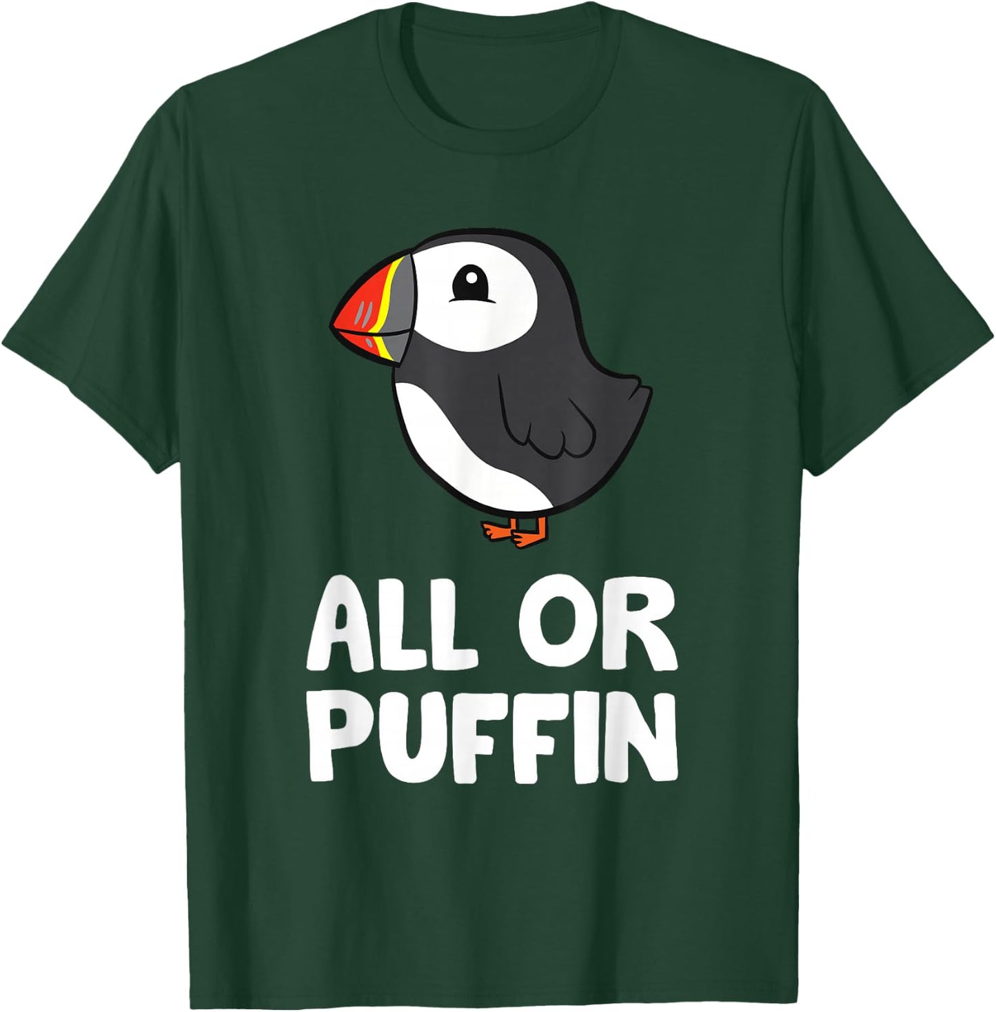 Funny puffin for anyone or puffin , black, s T-Shirt - T-Shirt | Forest